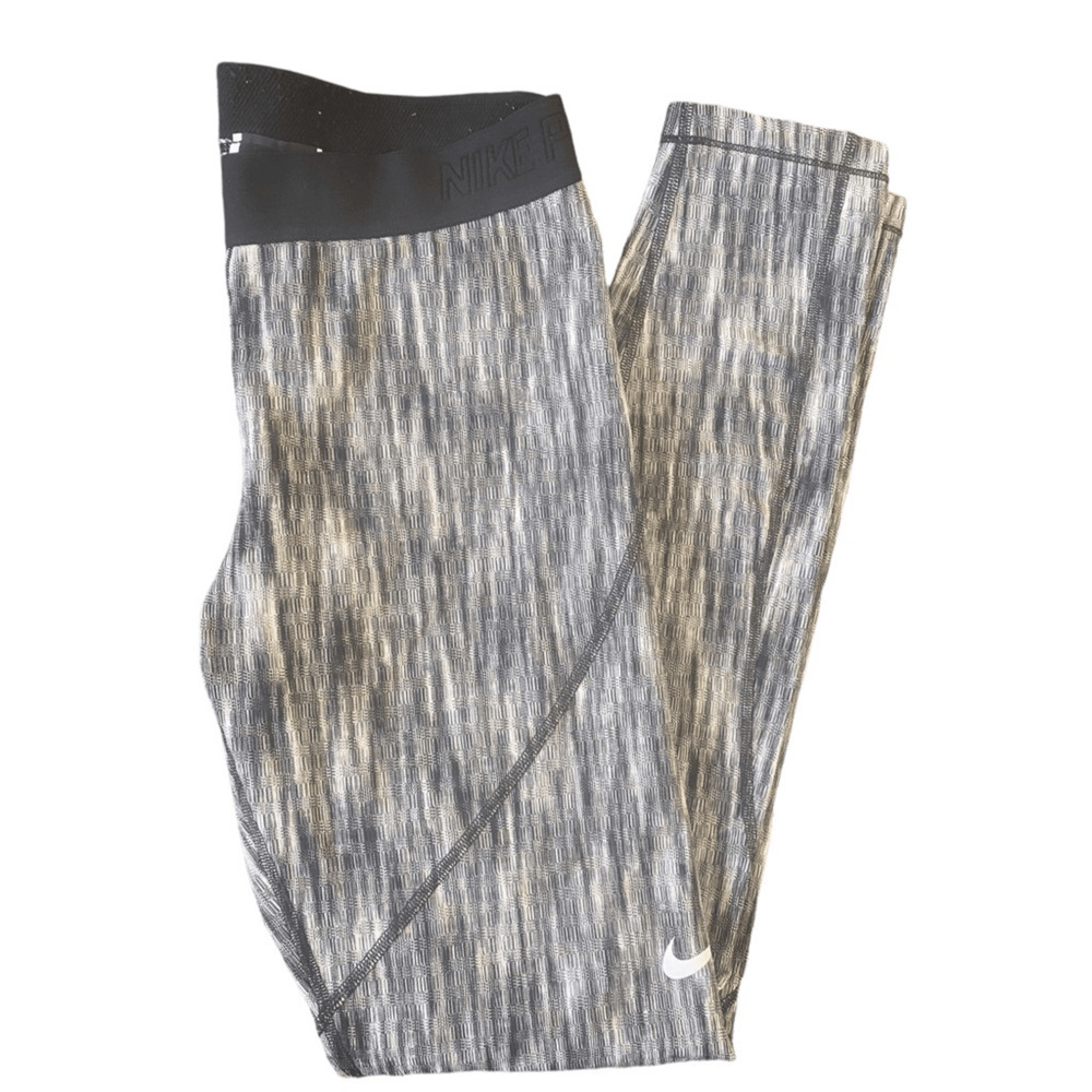 NIKE NIKEPRO HYPERWARM LEGGINGS Black And White Large